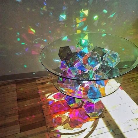 Amethyst sculpture table decoration magic rainbow prism